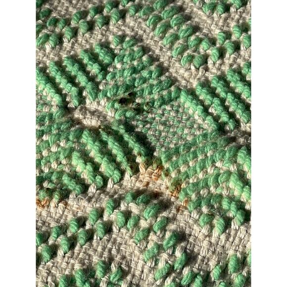 Vintage Handmade Swedish Weaving Afghan Throw Blanket Huck Embroidery 42x62" - Picture 5 of 11